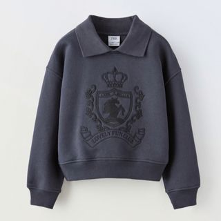 ザラ(ZARA)のZARA  ポロネックライダーススウェットシャツ(トレーナー/スウェット)