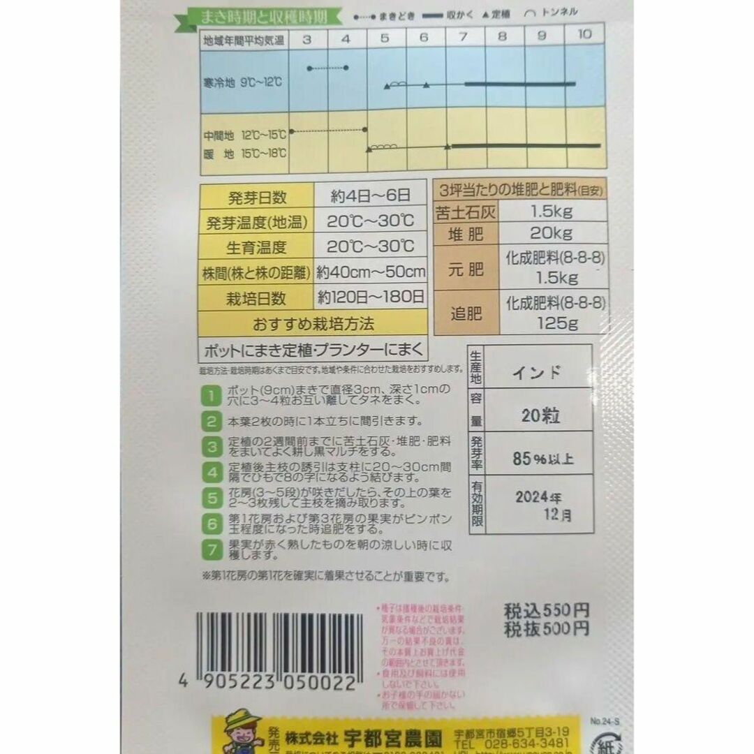 未開封＜野菜の種＞中玉トマト　レッドオーレ　20粒　フルーツトマト ハンドメイドのフラワー/ガーデン(プランター)の商品写真