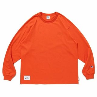 ダブルタップス(W)taps)の2024 WTAPS × Champion Academy L/S T-Shirt Orange オレンジ L(Tシャツ/カットソー(七分/長袖))