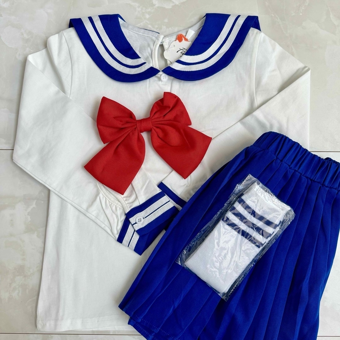 セーラームーン(セーラームーン)のセーラームーン セットアップ 150 コスプレ キッズ イベント セーラー服 キッズ/ベビー/マタニティのキッズ服女の子用(90cm~)(ワンピース)の商品写真