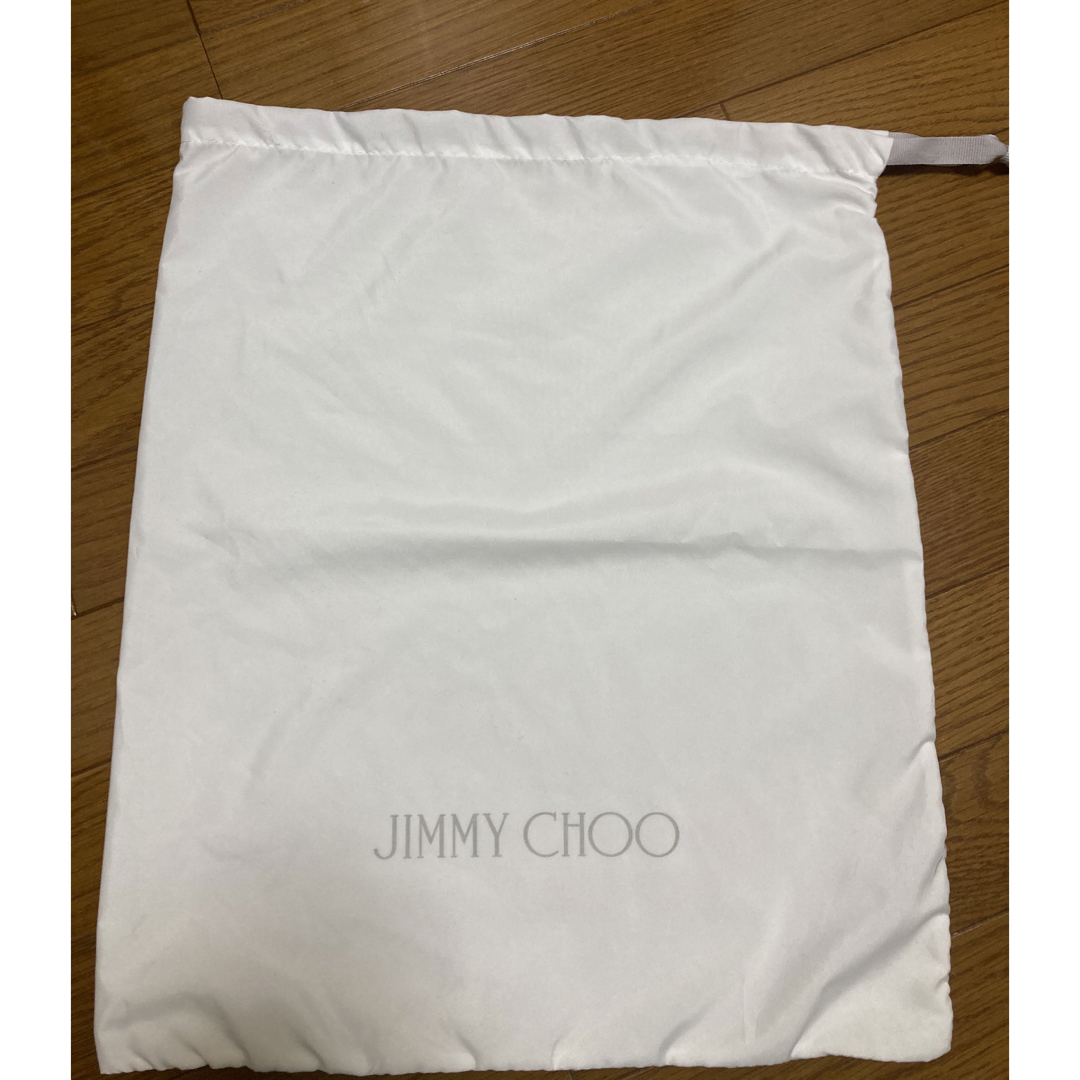 JIMMY CHOO(ジミーチュウ)のJIMMY CHOO ジミーチュウ  ホワイト 巾着袋 布袋 シューズ袋 レディースのバッグ(ショップ袋)の商品写真