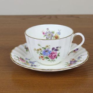 ロイヤルウースター(Royal Worcester)のロイヤルウースター　ロアノーク　デュオ　カップ＆ソーサー　花柄　ヴィンテージ(食器)