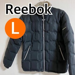 リーボック(Reebok)のReebok アウター ダウンジャケット ジャンパー   紺 Lサイズ【C67】(ダウンジャケット)