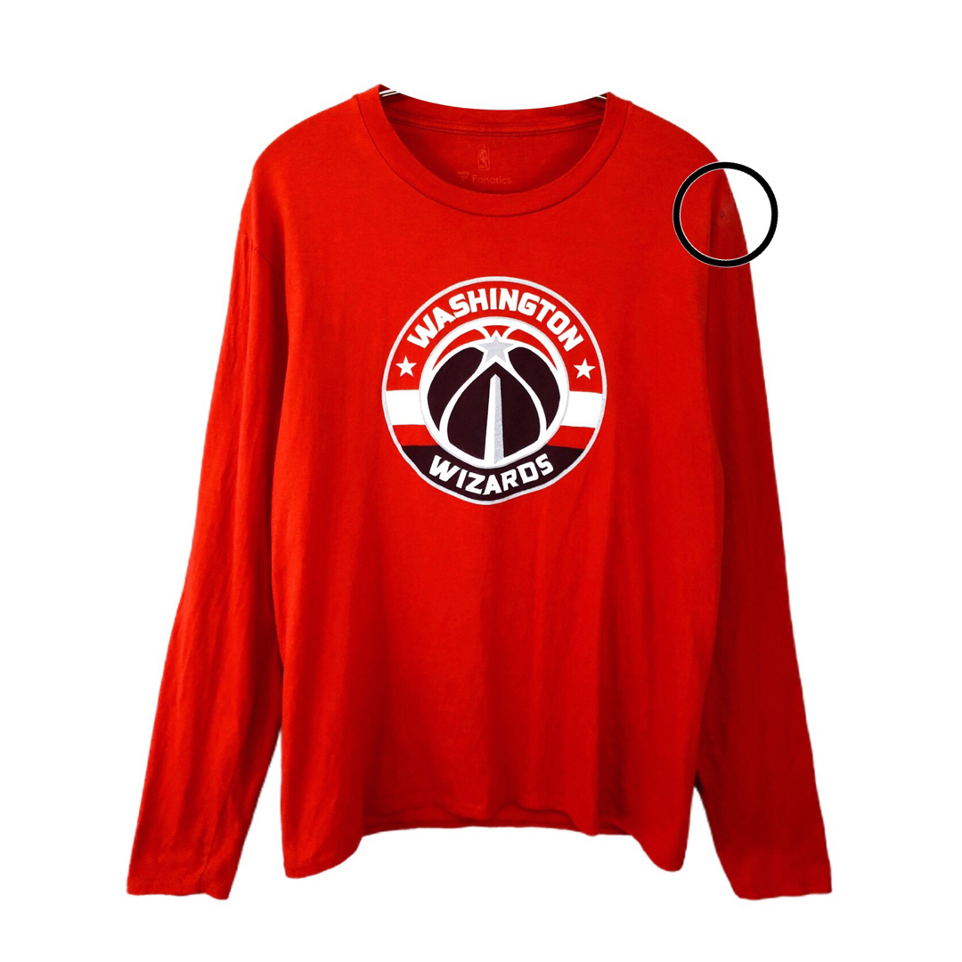 fanatic(ファナティック)のNBA　ウィザーズ　ジョン・ウォール　背番号2　長袖T　M　赤　USA古着 メンズのトップス(Tシャツ/カットソー(七分/長袖))の商品写真