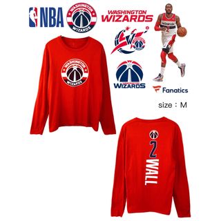 ファナティック(fanatic)のNBA　ウィザーズ　ジョン・ウォール　背番号2　長袖T　M　赤　USA古着(Tシャツ/カットソー(七分/長袖))