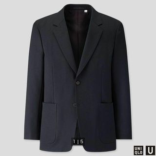 ユニクロ(UNIQLO)のUNIQLO U  テーラードジャケット　ネイビー　L(テーラードジャケット)