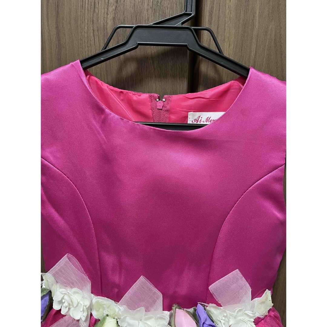 女の子　110  ドレス　ワンピース　ピンク　結婚式 キッズ/ベビー/マタニティのキッズ服女の子用(90cm~)(ドレス/フォーマル)の商品写真