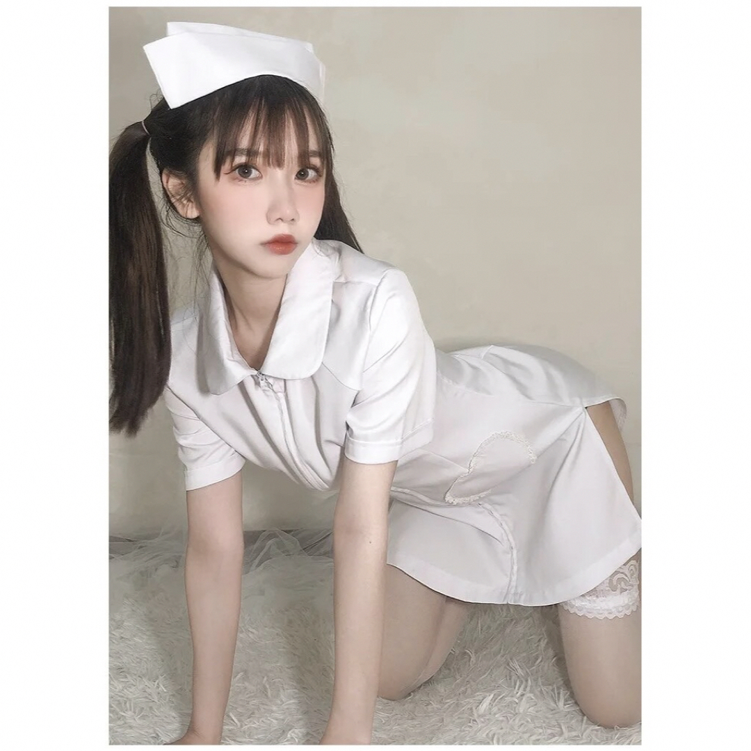 新品 未使用 ナース コスプレ ナース服 大きいサイズ 5l ホワイト ミニ