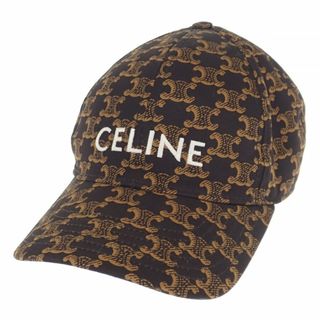 セリーヌ(celine)の【中古】【Aランク】CELINE セリーヌ トリオンフモノグラム ベースボール キャップ 帽子 2AUA1731O コットン ブラウン Sサイズ ユニセックス【ISEYA】(キャップ)