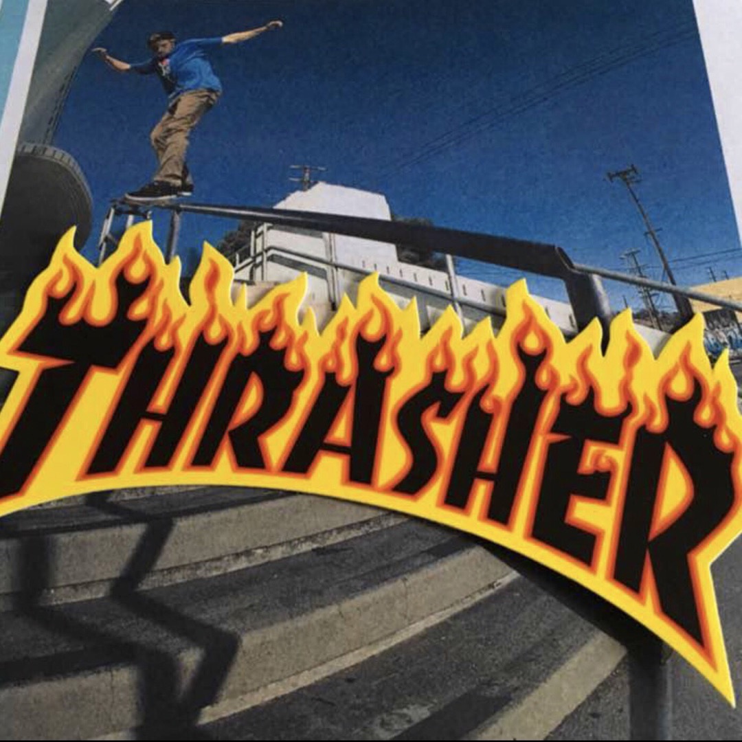 THRASHER(スラッシャー)のTHRASHERスラッシャーUS限定型抜きファイヤーロゴステッカーblack メンズのファッション小物(その他)の商品写真