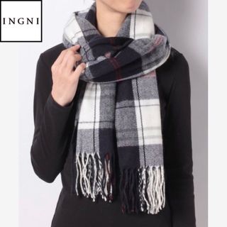 イング(INGNI)の【新品未使用】INGNI ベーシックチェックストール ネイビー(マフラー/ショール)