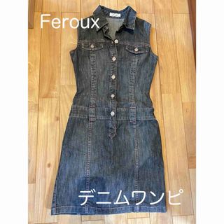 フェルゥ(Feroux)のFerouxブラックデニムワンピ(ミニワンピース)