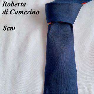 ロベルタディカメリーノ(ROBERTA DI CAMERINO)の美品★Roberta di Camerino★ネイビー★ブランド柄★ネクタイ★8(ネクタイ)