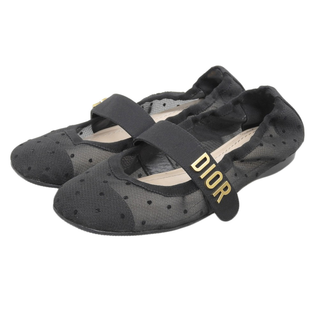 Dior(ディオール)のディオール Christian Dior ディオール BABY-D ベロアドット メッシュ フラット パンプス レディース ブラック 34 34 レディースの靴/シューズ(ハイヒール/パンプス)の商品写真