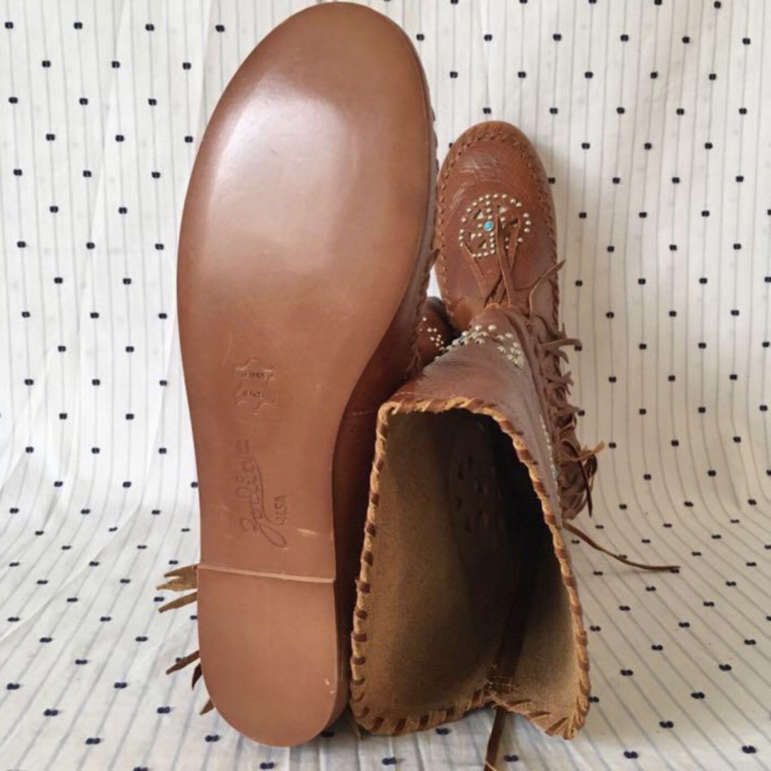 ZODIAC(ゾディアック)のzodiacゾディアックUS限定ネイティブフリンジレザーブーツ26cm US9 レディースの靴/シューズ(ブーツ)の商品写真