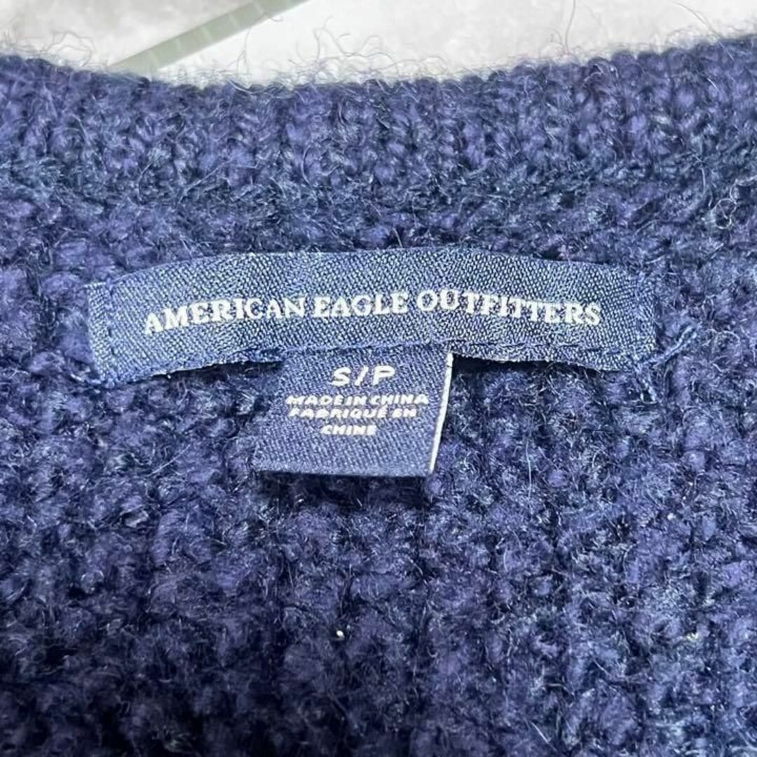 American Eagle(アメリカンイーグル)のAMERICANEAGLE アメリカン イーグル　ニット セーター　ネイビー メンズのトップス(ニット/セーター)の商品写真