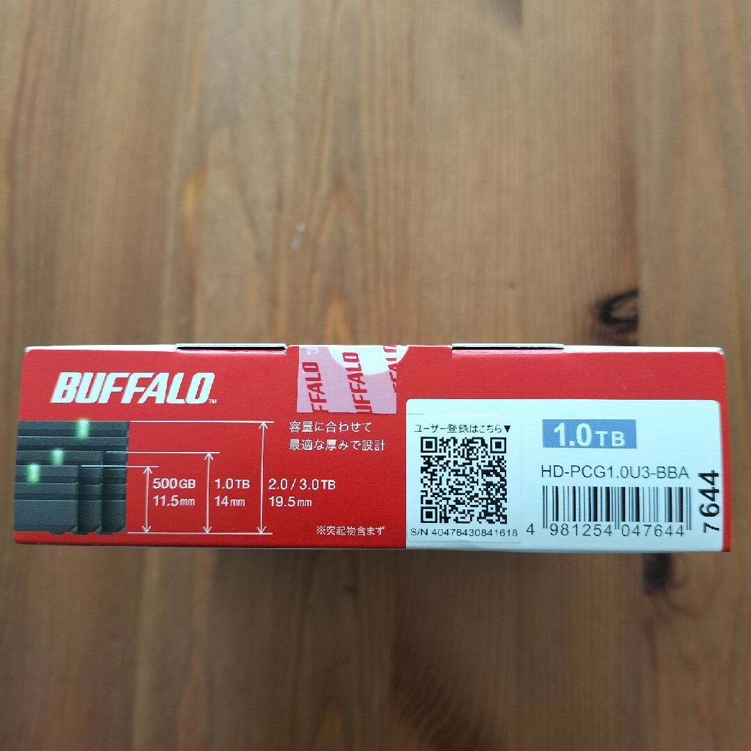 Buffalo(バッファロー)のBUFFALO ポータブルHDD HD-PCG1.0U3-BBA スマホ/家電/カメラのPC/タブレット(PC周辺機器)の商品写真