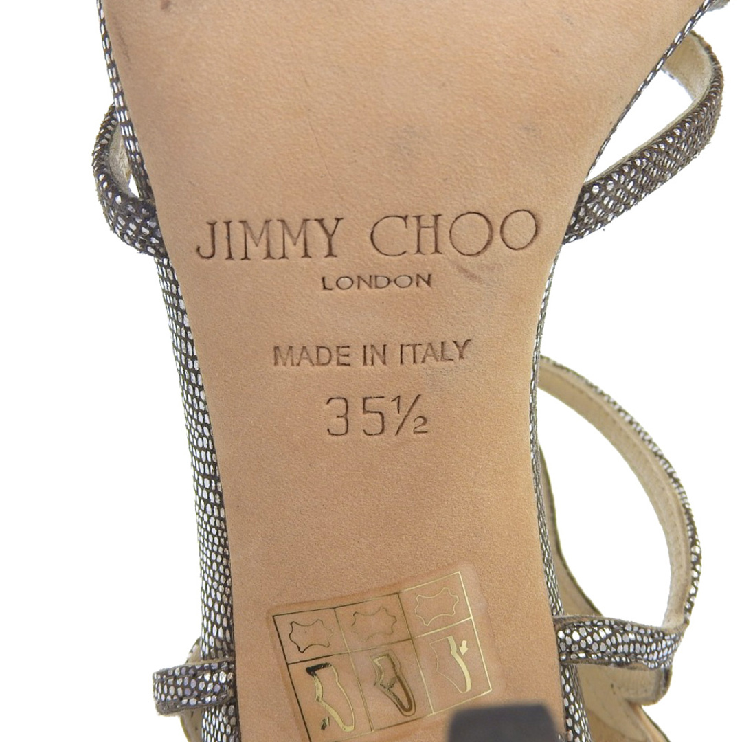 JIMMY CHOO(ジミーチュウ)のジミーチュウ JIMMY CHOO ジミーチュウ ハイヒール サンダル レザー レディース シルバー 35 1/2 35.5 レディースの靴/シューズ(ハイヒール/パンプス)の商品写真