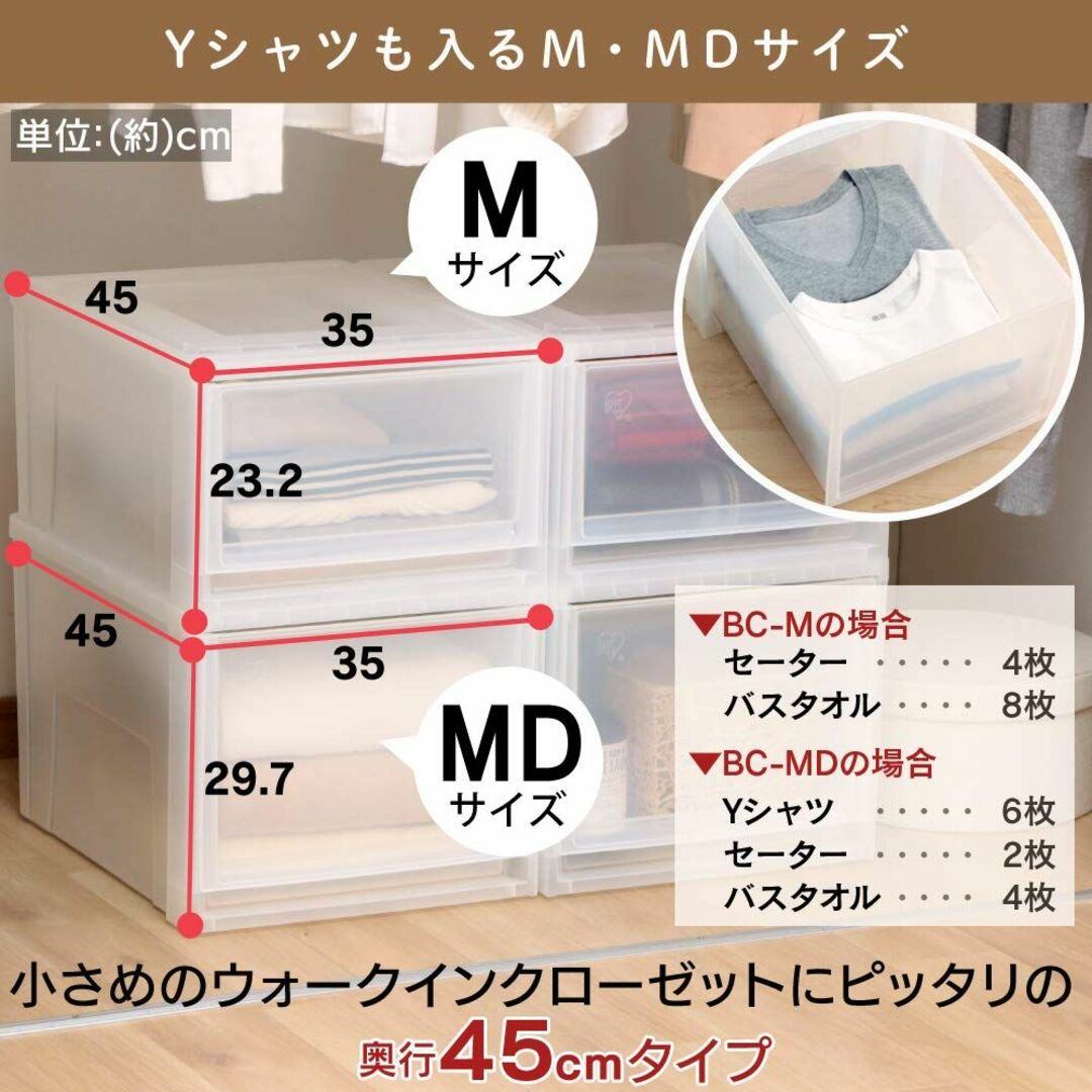 アイリスオーヤマ 収納ケース 1段 Mサイズ ウォークイン ク ローゼット 日本 インテリア/住まい/日用品の収納家具(ケース/ボックス)の商品写真