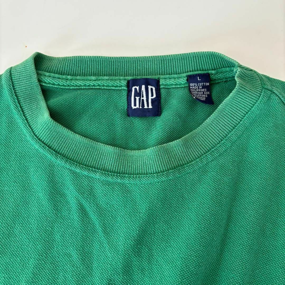 GAP(ギャップ)の90s GAP "鹿の子 長袖 シャツ vintage グリーンL メンズのトップス(Tシャツ/カットソー(七分/長袖))の商品写真