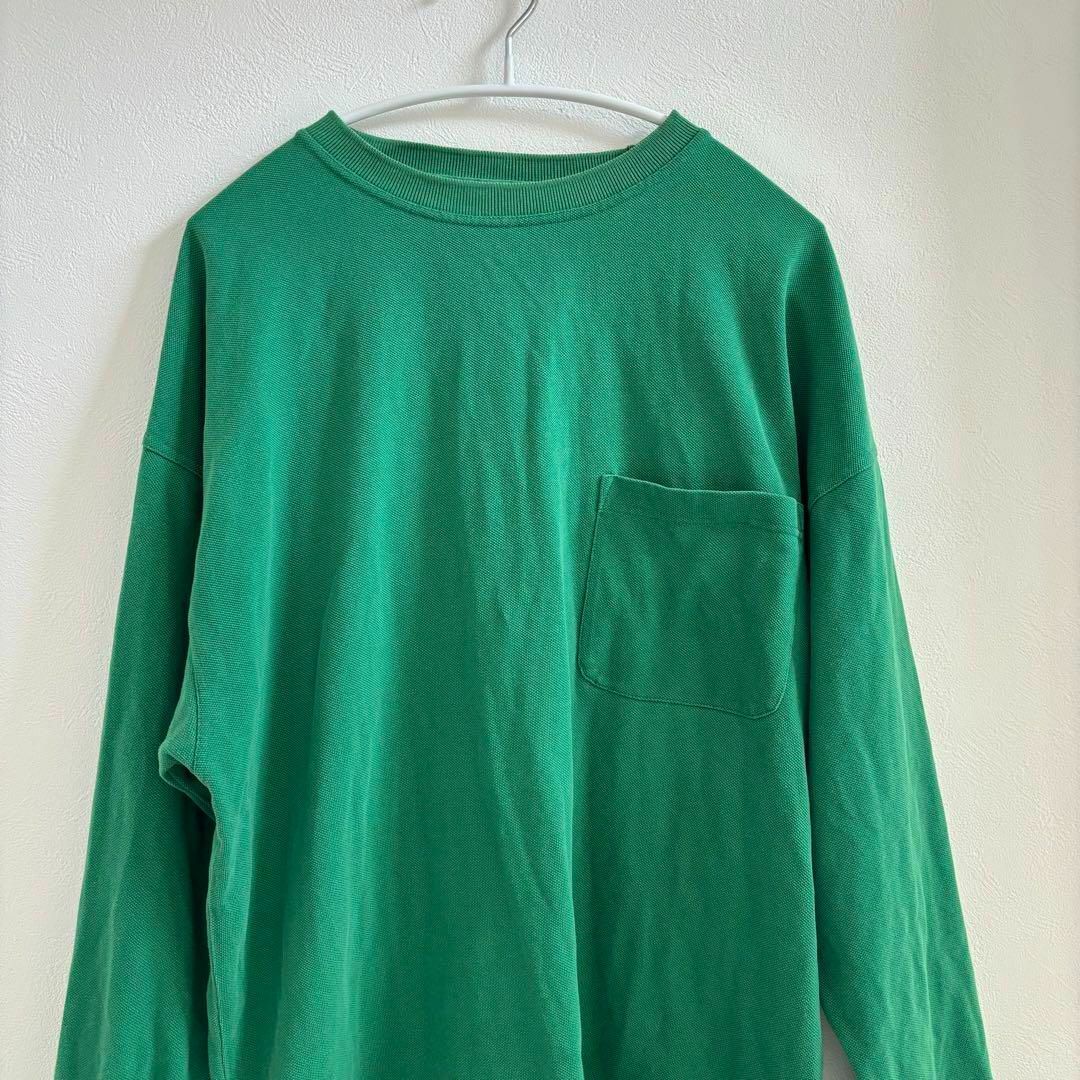 GAP(ギャップ)の90s GAP "鹿の子 長袖 シャツ vintage グリーンL メンズのトップス(Tシャツ/カットソー(七分/長袖))の商品写真