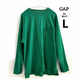 ギャップ(GAP)の90s GAP "鹿の子 長袖 シャツ vintage グリーンL(Tシャツ/カットソー(七分/長袖))