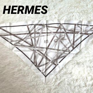 エルメス(Hermes)の【シルク100%】 エルメス ポワントゥスカーフ 三角 ボルデュック リボン(バンダナ/スカーフ)