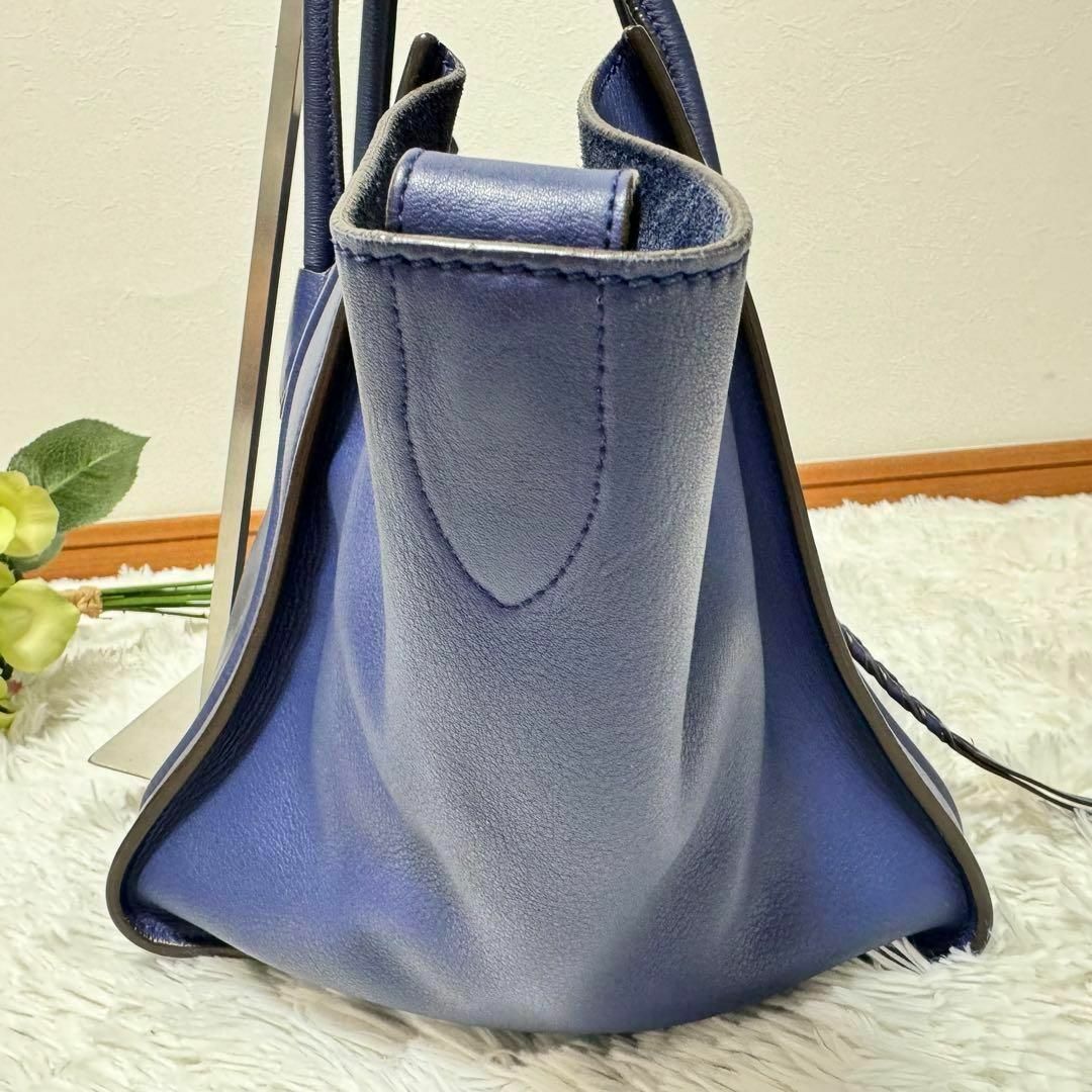 celine(セリーヌ)の希少カラー✨ セリーヌ ラゲージ ファントム ハンドバッグ フィービー期 ブルー レディースのバッグ(ハンドバッグ)の商品写真