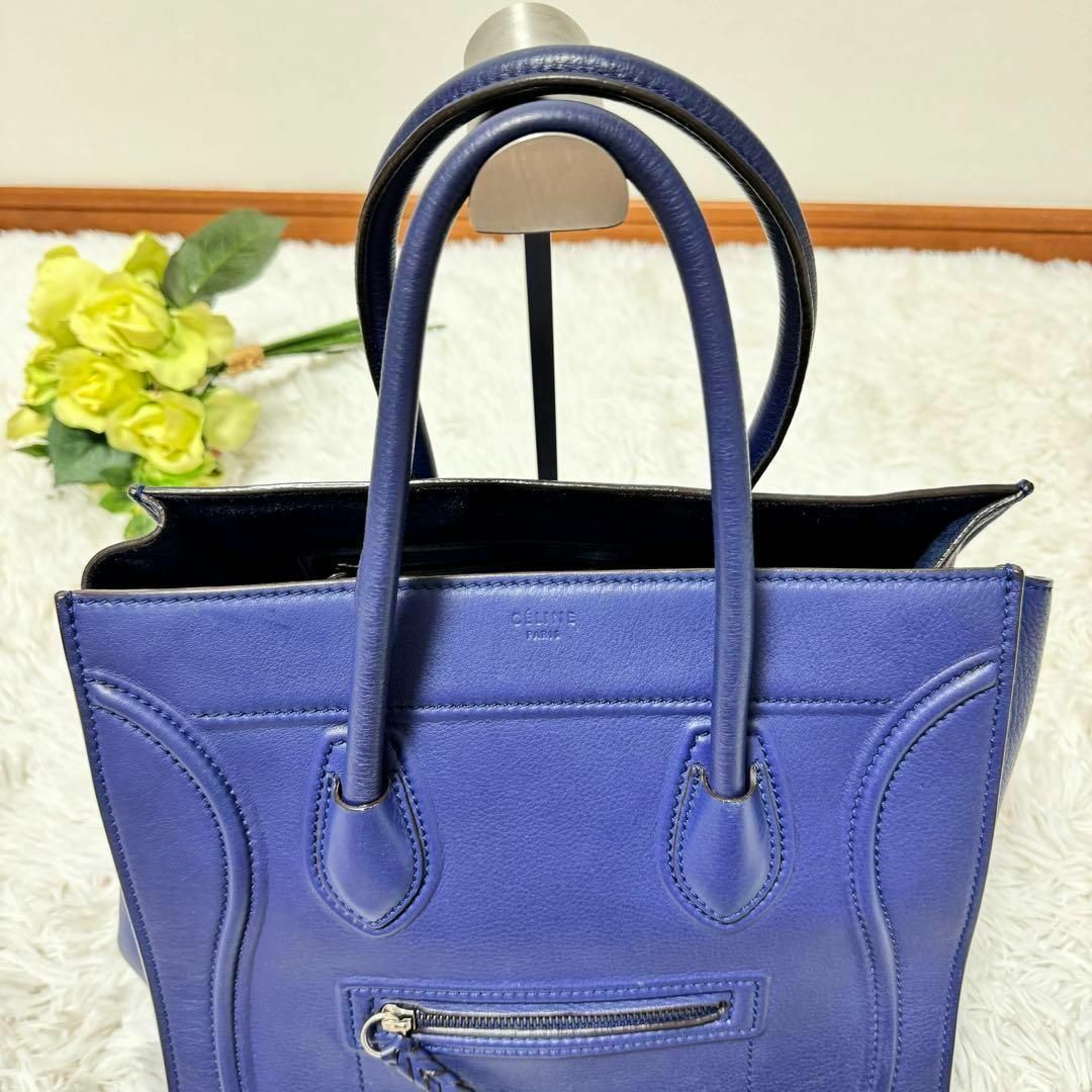 celine(セリーヌ)の希少カラー✨ セリーヌ ラゲージ ファントム ハンドバッグ フィービー期 ブルー レディースのバッグ(ハンドバッグ)の商品写真