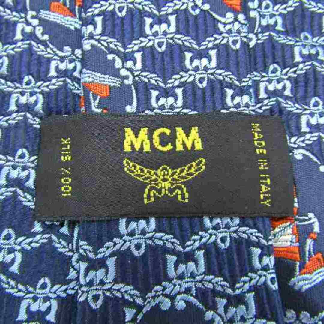 MCM(エムシーエム)のエムシーエム ブランド ネクタイ シルク 総柄 セーリング メンズ ネイビー MCM メンズのファッション小物(ネクタイ)の商品写真