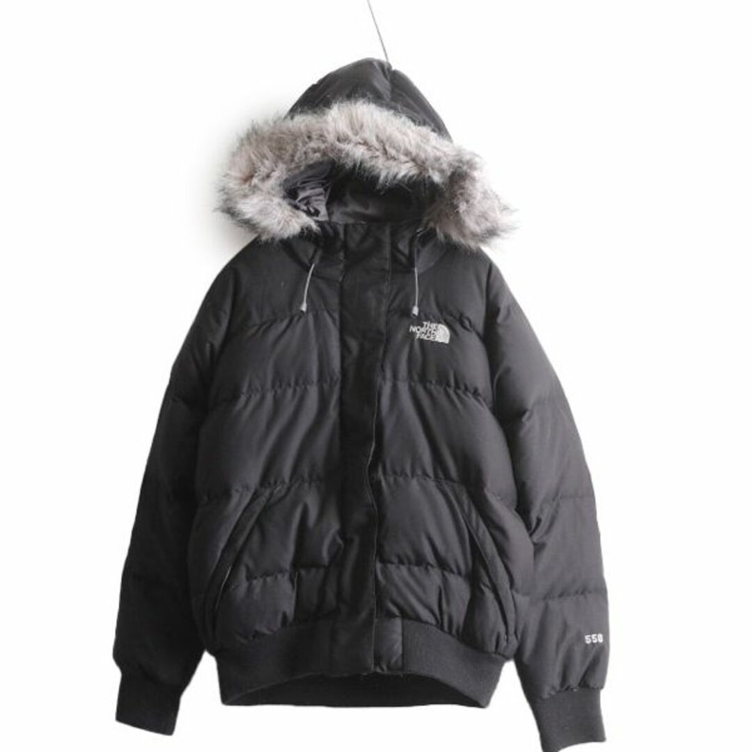 THE NORTH FACE(ザノースフェイス)のノースフェイス ダウン パーカー ジャケット レディース M 程/ The North face アウトドア 550フィル ナイロン フェイクファー ブルゾン 黒 レディースのジャケット/アウター(ダウンジャケット)の商品写真