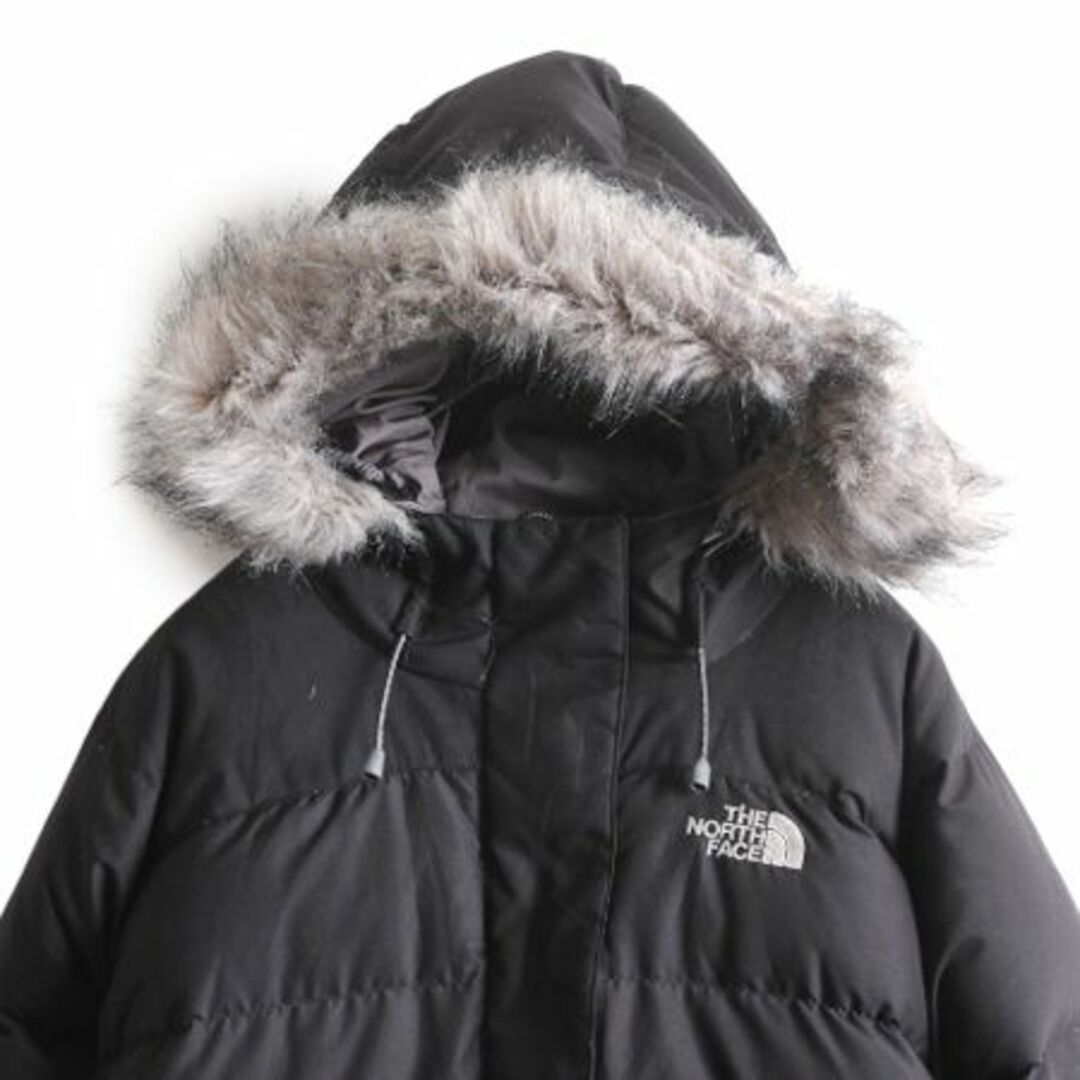 THE NORTH FACE(ザノースフェイス)のノースフェイス ダウン パーカー ジャケット レディース M 程/ The North face アウトドア 550フィル ナイロン フェイクファー ブルゾン 黒 レディースのジャケット/アウター(ダウンジャケット)の商品写真