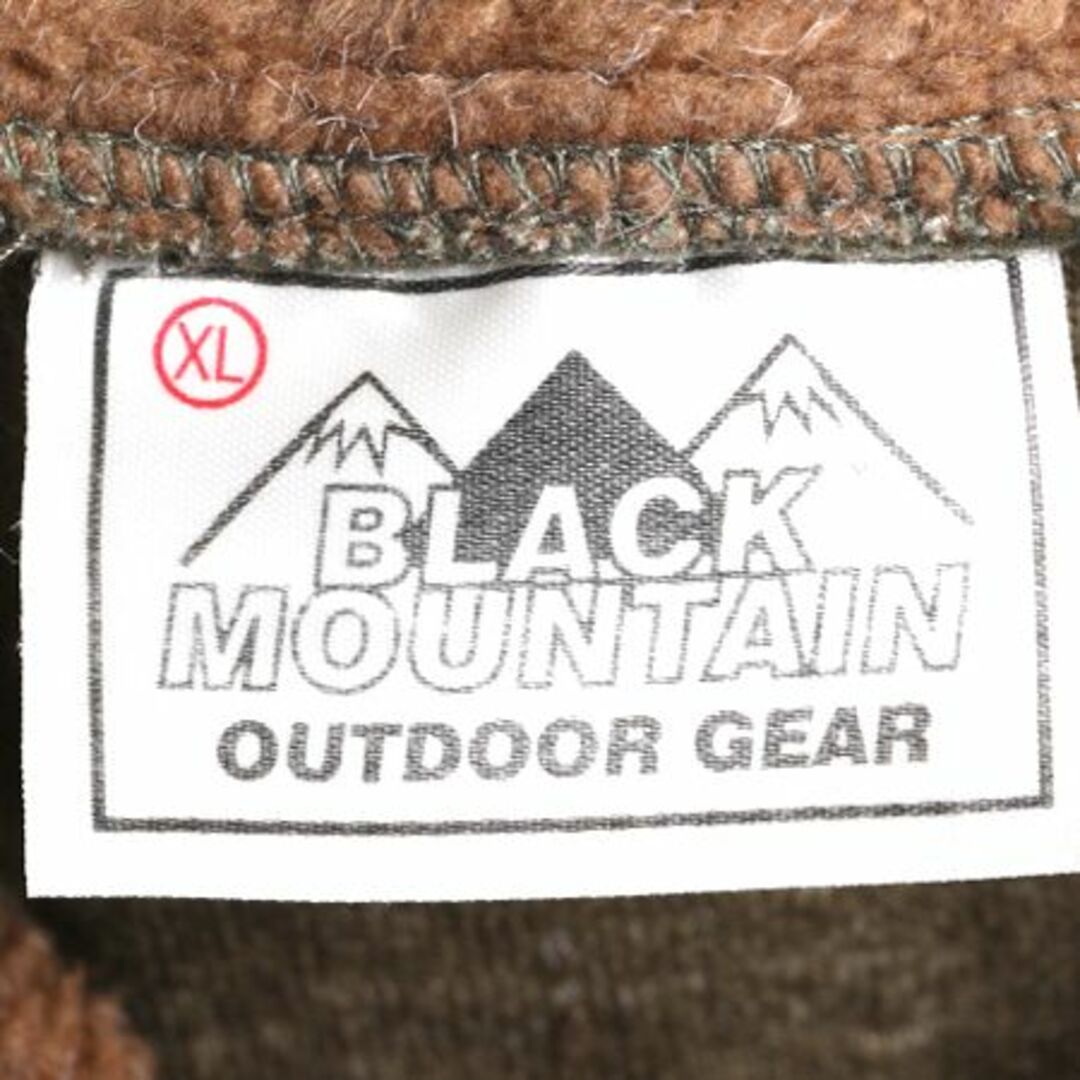 90s BLACK MOUNTAIN モックネック フリース プルオーバー ジャケット メンズ XL / 古着 90年代 オールド パイル 毛長 ボア ブルゾン カーキ メンズのジャケット/アウター(ブルゾン)の商品写真