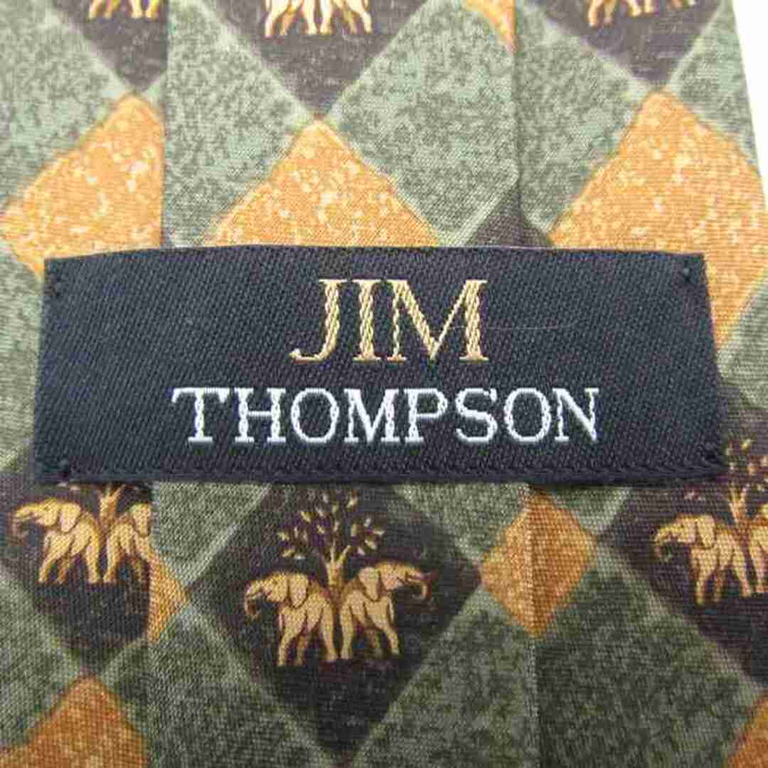 Jim Thompson(ジムトンプソン)のジムトンプソン ブランド ネクタイ シルク チェック柄 動物柄 格子柄 メンズ グリーン JIM THOMPSON メンズのファッション小物(ネクタイ)の商品写真