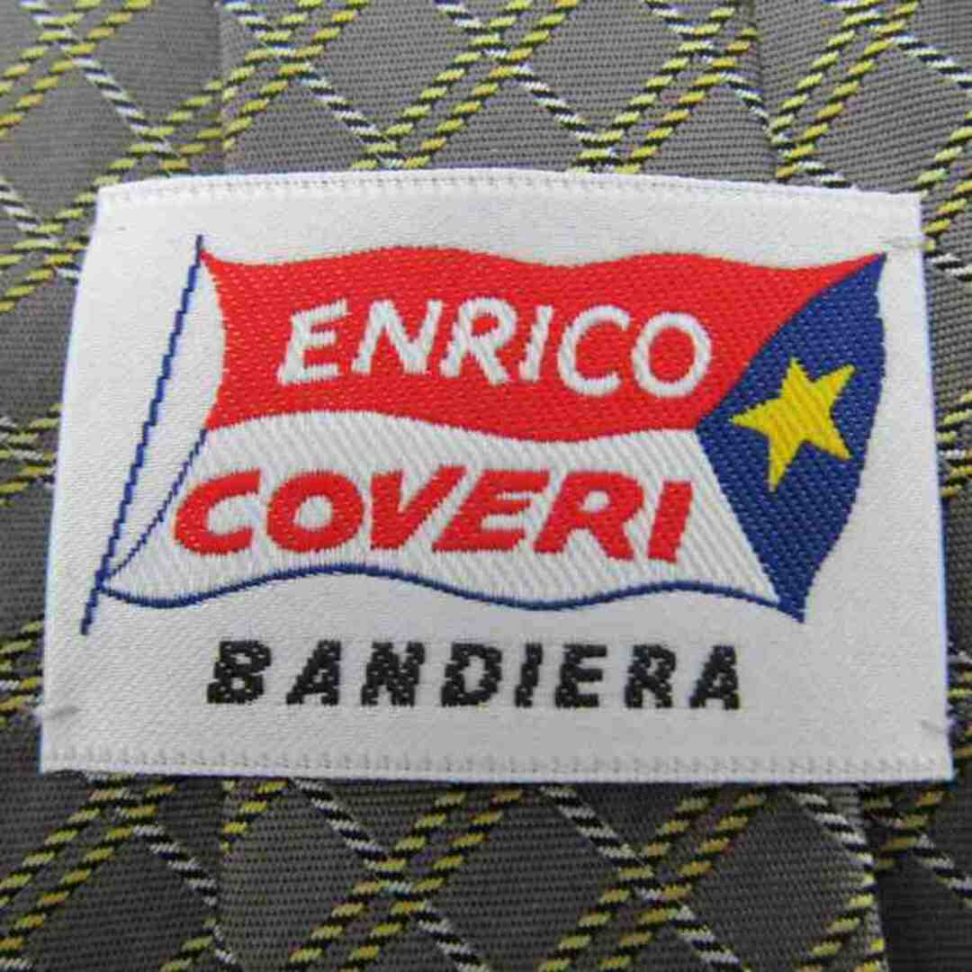 ENRICO COVERI(エンリココベリ)のエンリコ・コベリ ブランド ネクタイ シルク 格子柄 チェック柄 メンズ グレー Enrico Coveri メンズのファッション小物(ネクタイ)の商品写真