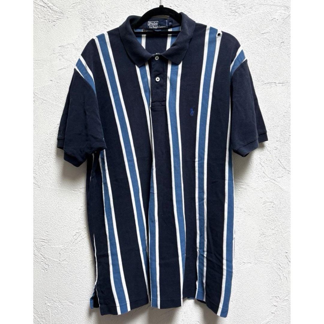 POLO RALPH LAUREN(ポロラルフローレン)の古着 vintage ラルフローレン ストライプ柄 ポロシャツ メンズのトップス(ポロシャツ)の商品写真