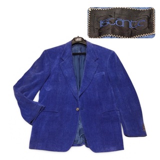 イスタンテ(istante)のistante イスタンテ 肉厚 コーデュロイ調 ウール シングル ジャケット ブルー size 50 メンズ スペイン製(テーラードジャケット)