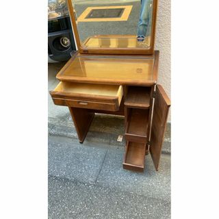 中古★木製化粧台：マホガニー色(ドレッサー/鏡台)