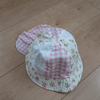 女の子 帽子 ハット 46cm 花柄(帽子)