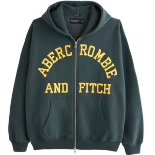 アバクロンビーアンドフィッチ(Abercrombie&Fitch)の新品アバクロンビー&フィッチ メンズ LOGOジップアップ パーカー Sサイズ(パーカー)