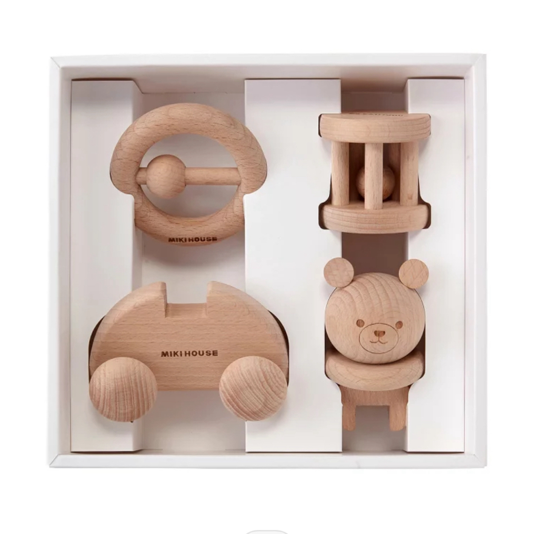 mikihouse(ミキハウス)のミキハウス ウッドトイセット 知育玩具 新品未使用 キッズ/ベビー/マタニティのおもちゃ(知育玩具)の商品写真