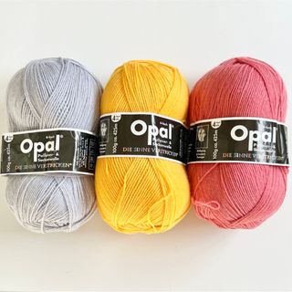 Opal毛糸【３色】4ply 4本撚り（中細）ソックヤーン(生地/糸)