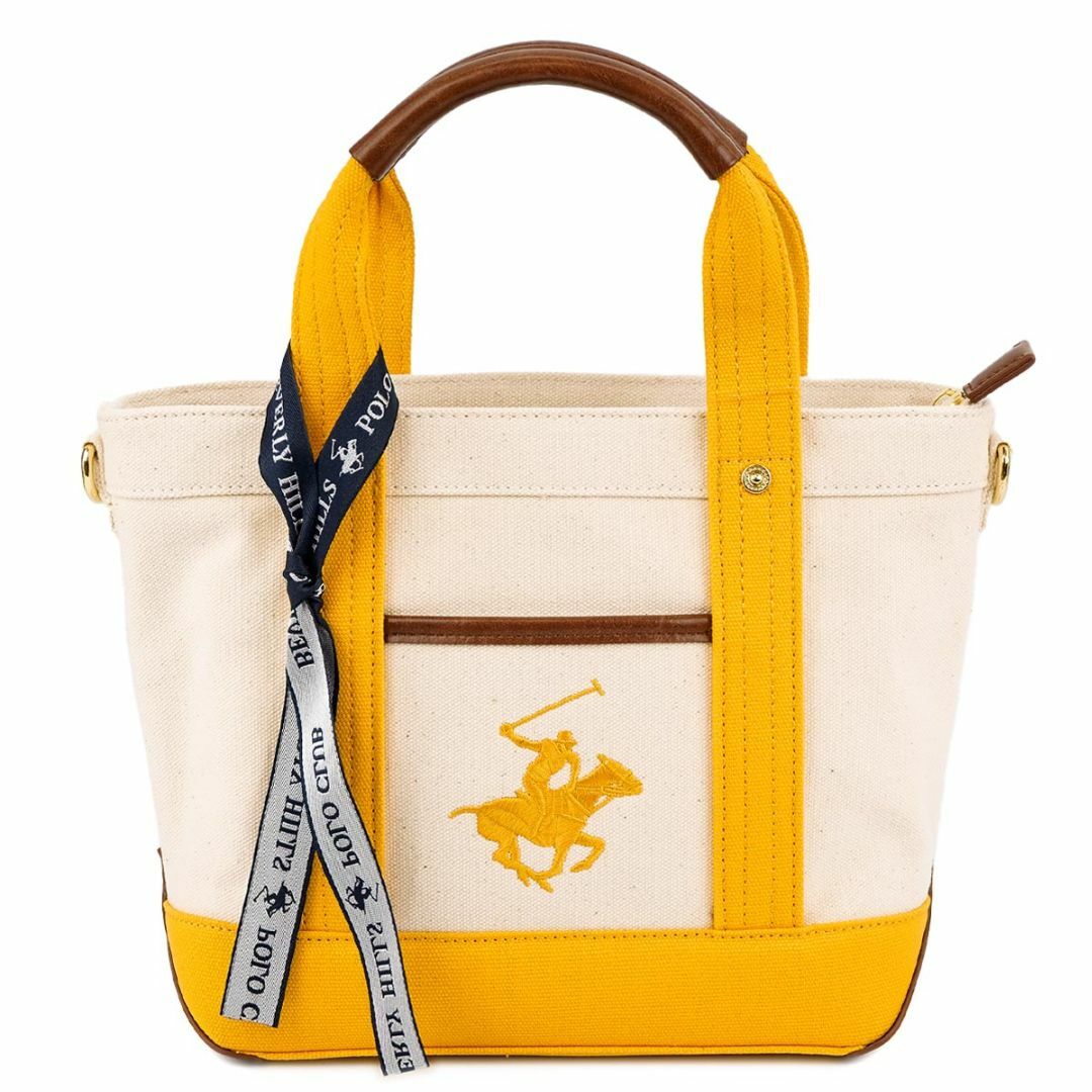 BEVERLY HILLS POLO CLUB（BHPC）(ビバリーヒルズポロクラブ)のBEVERLY HILLS POLO CLUB ビバリーヒルズポロクラブ トートバッグ BH1006N レディース 女性 XSサイズ ショルダーバッグ 2WAY 斜め掛け IV/YL/YL アイボリー×イエロー レディースのバッグ(トートバッグ)の商品写真