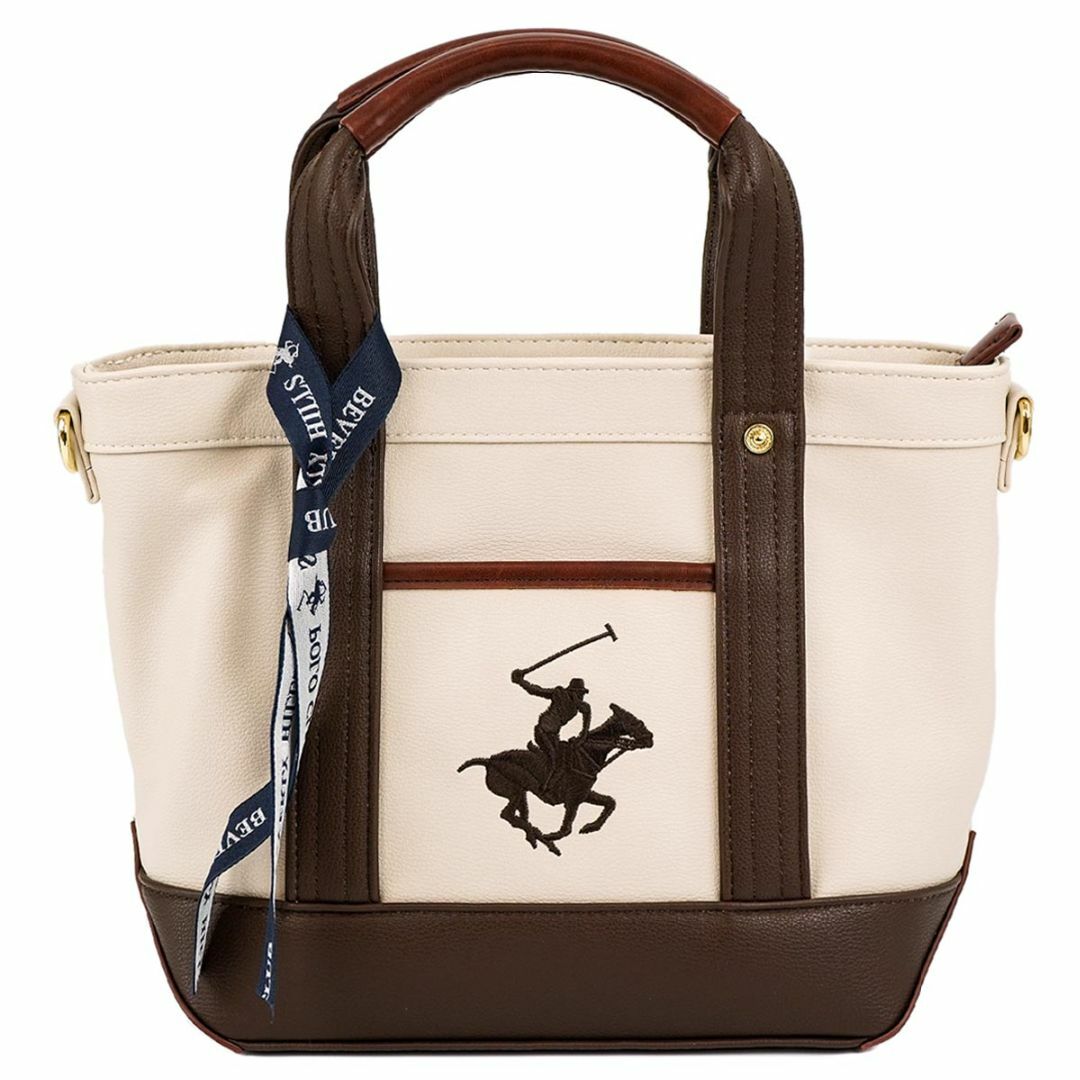 BEVERLY HILLS POLO CLUB（BHPC）(ビバリーヒルズポロクラブ)のBEVERLY HILLS POLO CLUB ビバリーヒルズポロクラブ トートバッグ BH2006N レディース 女性 XSサイズ ショルダーバッグ 2WAY 斜め掛け IV/DBR/DBR アイボリー×ダークブラウン レディースのバッグ(トートバッグ)の商品写真