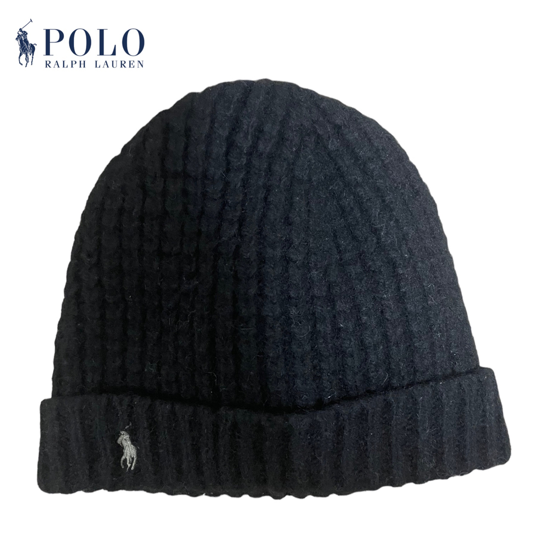POLO RALPH LAUREN(ポロラルフローレン)のPolo Ralph Lauren wool beanie ブラック メンズの帽子(ニット帽/ビーニー)の商品写真