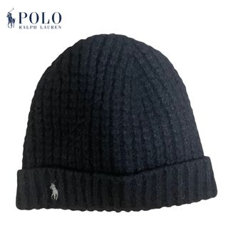 ポロラルフローレン(POLO RALPH LAUREN)のPolo Ralph Lauren wool beanie ブラック(ニット帽/ビーニー)