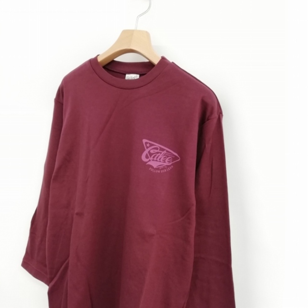 CALEE(キャリー)のCL-21SS039 七分袖 Tシャツ ワンポイント S バーガンディー メンズのトップス(Tシャツ/カットソー(七分/長袖))の商品写真