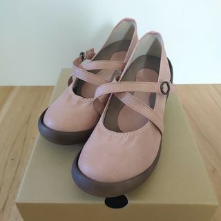 Regetta Canoe - ピンク系　Ｍ【23.0-23.5】新品 リゲッタ カヌー クロスベルト パンプス