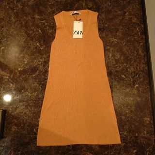 ザラ(ZARA)のZARA ニット ワンピース ノースリーブ S(チュニック)