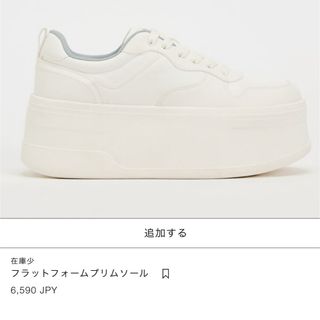 ザラ(ZARA)のフラットフォームプリムソール zara 白　厚底　スニーカー　チャンキー　ソール(スニーカー)